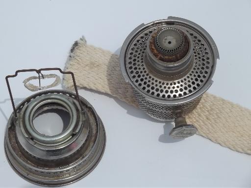 photo of antique model C Aladdin lamp burner,  nickel silver oil lamp burner without mantle #4