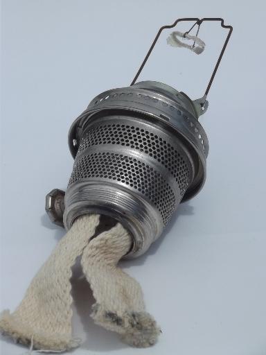 photo of antique model C Aladdin lamp burner,  nickel silver oil lamp burner without mantle #6