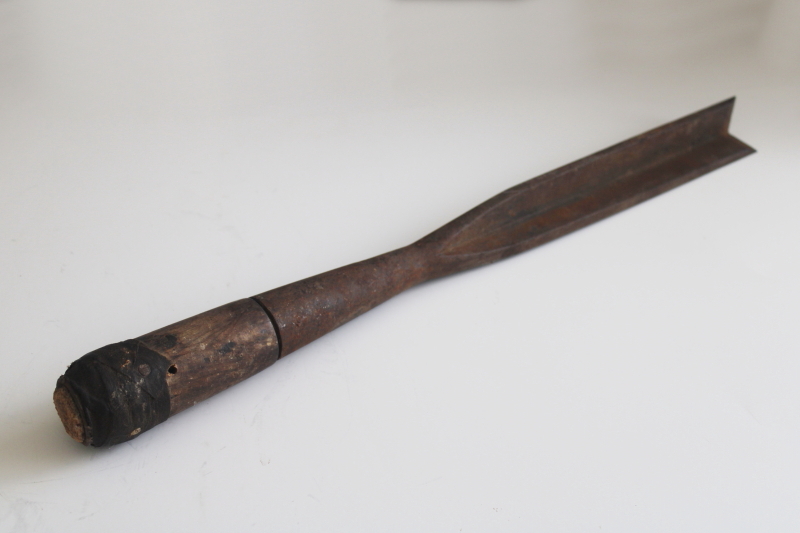 photo of antique mortising chisel, square corner chisel for timber framing post barn beams  #1