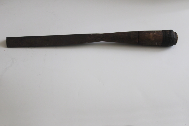 photo of antique mortising chisel, square corner chisel for timber framing post barn beams  #7