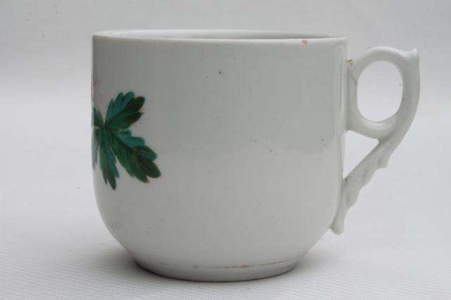 photo of antique mustache cup, old moss rose china Victorian / Edwardian vintage #2