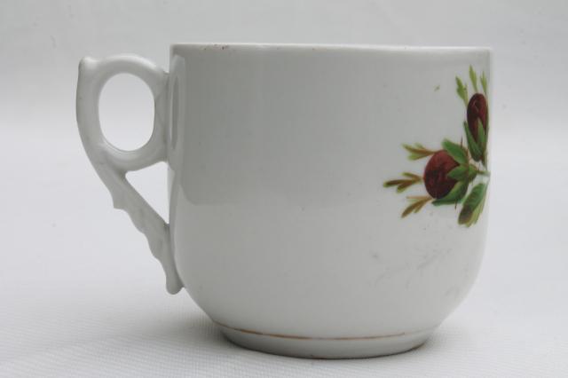 photo of antique mustache cup, old moss rose china Victorian / Edwardian vintage #4