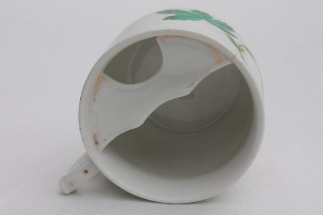 photo of antique mustache cup, old moss rose china Victorian / Edwardian vintage #5