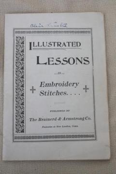 catalog photo of antique needlework book Illustrated Lessons in Embroidery, circa 1906 - 1908