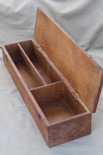 photo of antique oak tool box for gauges, machinist's tools or letterpress printer's case #3