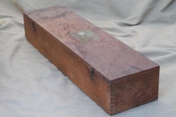 catalog photo of antique oak tool box for gauges, machinist's tools or letterpress printer's case