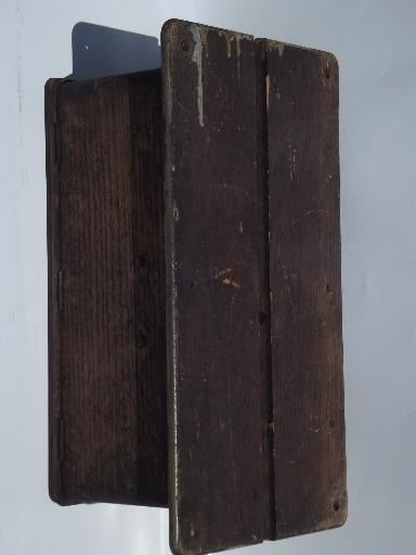 photo of antique oak wall telephone ringer box w/1913 patent date for restoration #10