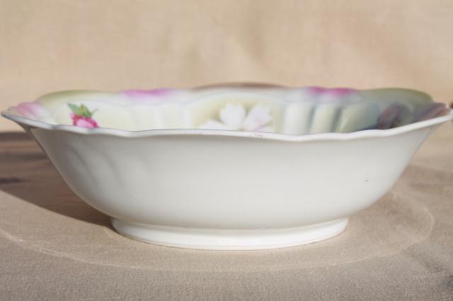 photo of antique painted china bowls, collection of early 1900s vintage dishes w/ pretty florals #2