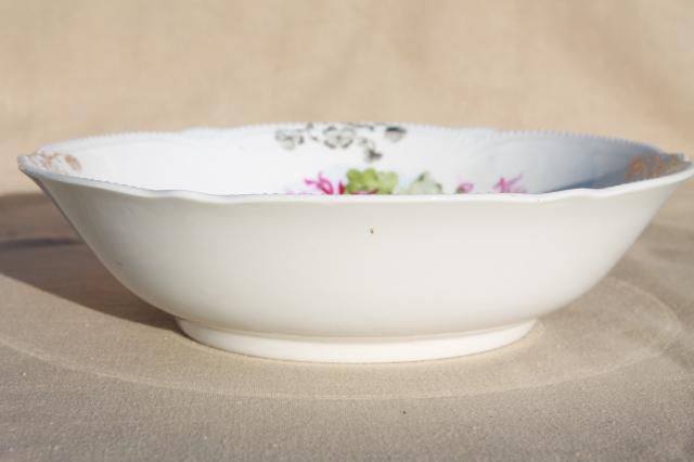 photo of antique painted china bowls, collection of early 1900s vintage dishes w/ pretty florals #5