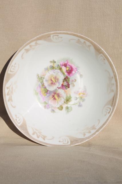 photo of antique painted china bowls, collection of early 1900s vintage dishes w/ pretty florals #6