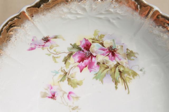 photo of antique painted china bowls, collection of early 1900s vintage dishes w/ pretty florals #11