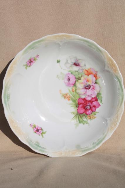 photo of antique painted china bowls, collection of early 1900s vintage dishes w/ pretty florals #13