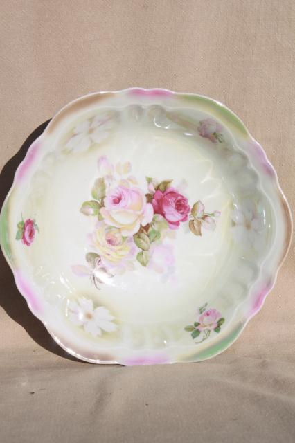 photo of antique painted china bowls, collection of early 1900s vintage dishes w/ pretty florals #16