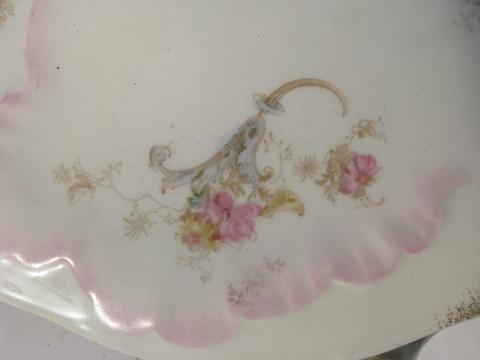 photo of antique painted china tureen or covered dish, Bishop & Stonier - England #4