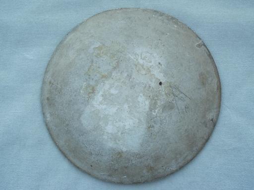 photo of antique papier mache plate, baby chick painted paper mache wall art #2