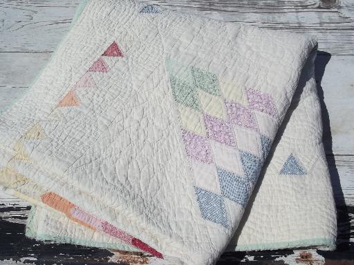 photo of antique patchwork quilt w/ center star, depression vintage radiant starburst quilt #4