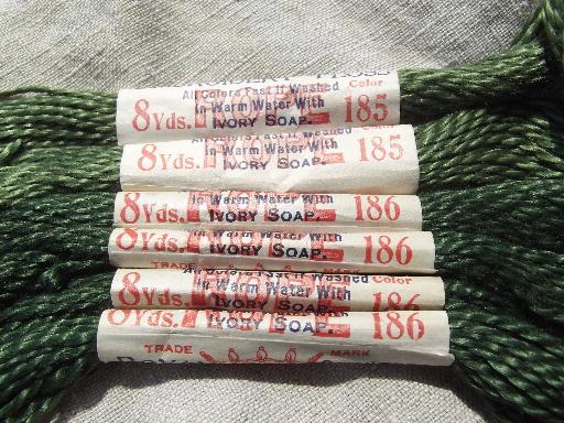 photo of antique pearl cotton embroidery floss, lot vintage Royal Society thread #2