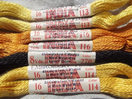 photo of antique pearl cotton embroidery floss, lot vintage Royal Society thread #3