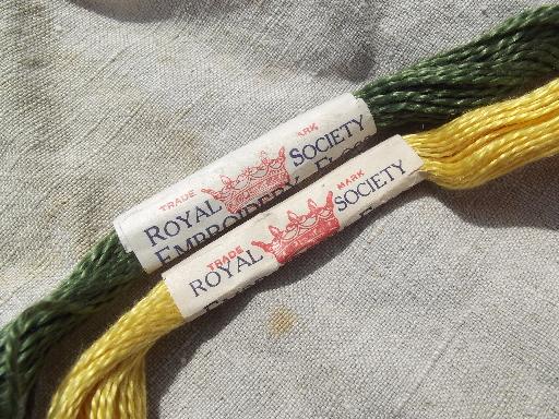 photo of antique pearl cotton embroidery floss, lot vintage Royal Society thread #4