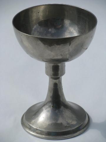 photo of antique pewter goblet w/ 1910 patent date, Wettergren Furer New York #1