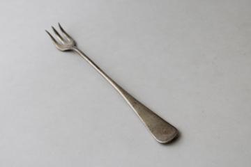 catalog photo of antique pickle fork, early 1900s vintage NF (Niagara Falls) Nickel Silver Co