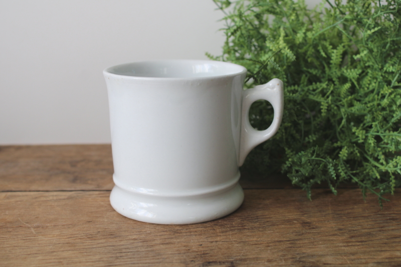 photo of antique plain white ironstone mug, Johnson Bros Royal Ironstone China turn of the century vintage  #1