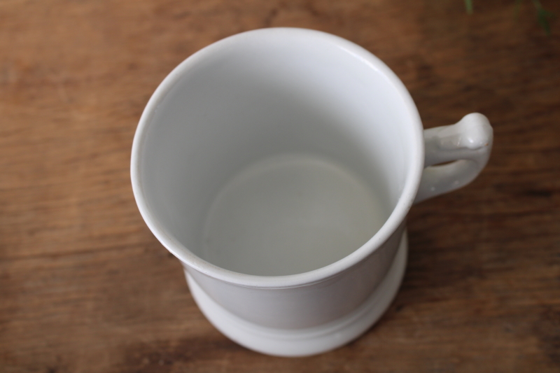 photo of antique plain white ironstone mug, Johnson Bros Royal Ironstone China turn of the century vintage  #2