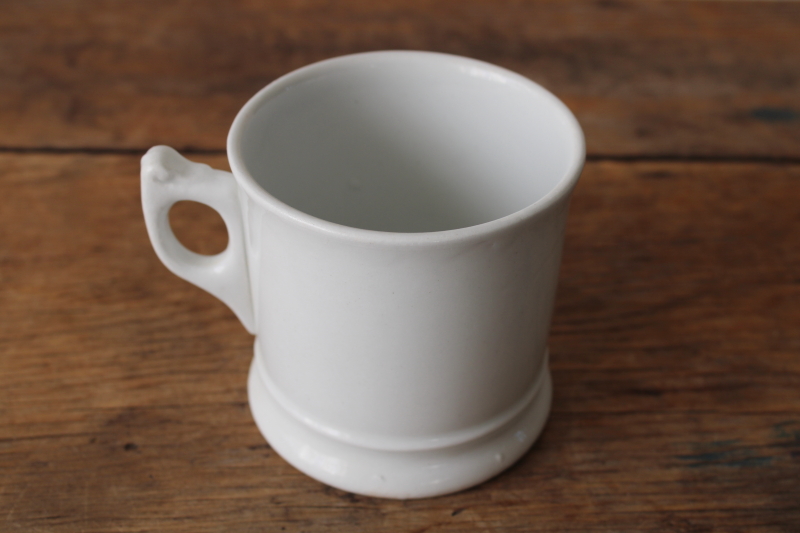 photo of antique plain white ironstone mug, Johnson Bros Royal Ironstone China turn of the century vintage  #4
