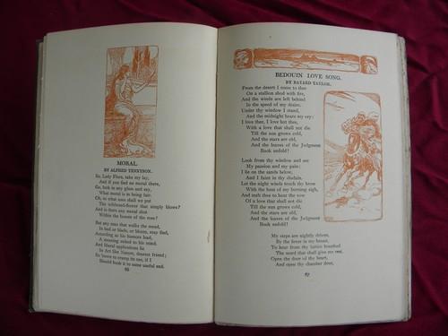 photo of antique poems w/gilt art binding and Arts and Crafts wood block illustrations #2