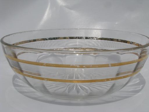 photo of antique pressed pattern glass berry bowls set, gold wedding band EAPG #2