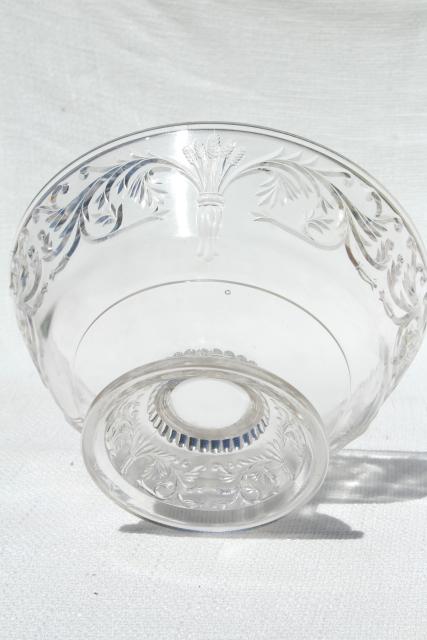 photo of antique pressed pattern glass compote bowl, barley corn or wheat sheaf & scrolls #2