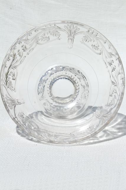 photo of antique pressed pattern glass compote bowl, barley corn or wheat sheaf & scrolls #6