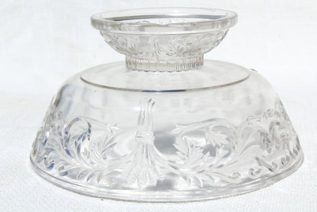 photo of antique pressed pattern glass compote bowl, barley corn or wheat sheaf & scrolls #11