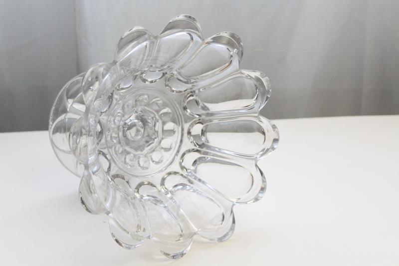 photo of antique pressed pattern glass compote, ladyfinger bowl turn of the century vintage #5
