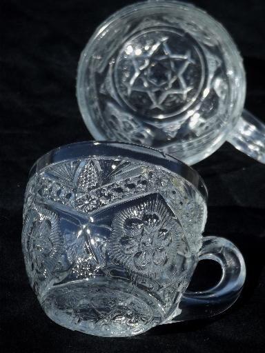 photo of antique pressed pattern glass tumbler glasses & punch cups set of six #6