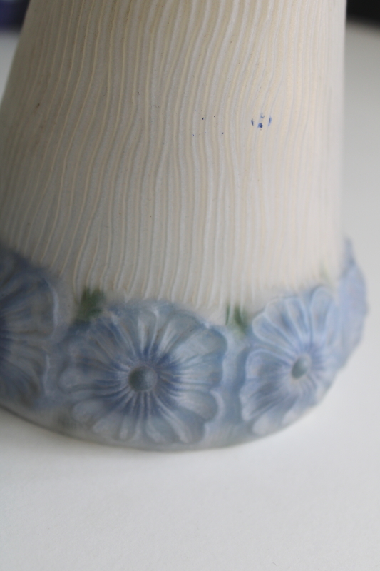 photo of antique puffy floral pressed glass lampshade, reverse painted shade for vintage light fixture  #8