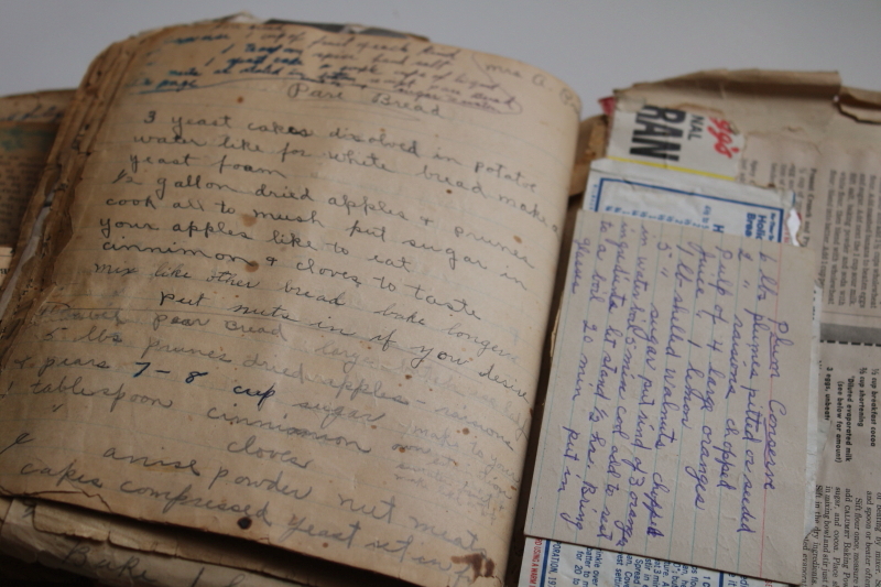 photo of antique recipe book, notebook cookbook full of hand written recipes 1900 to 1960s #2