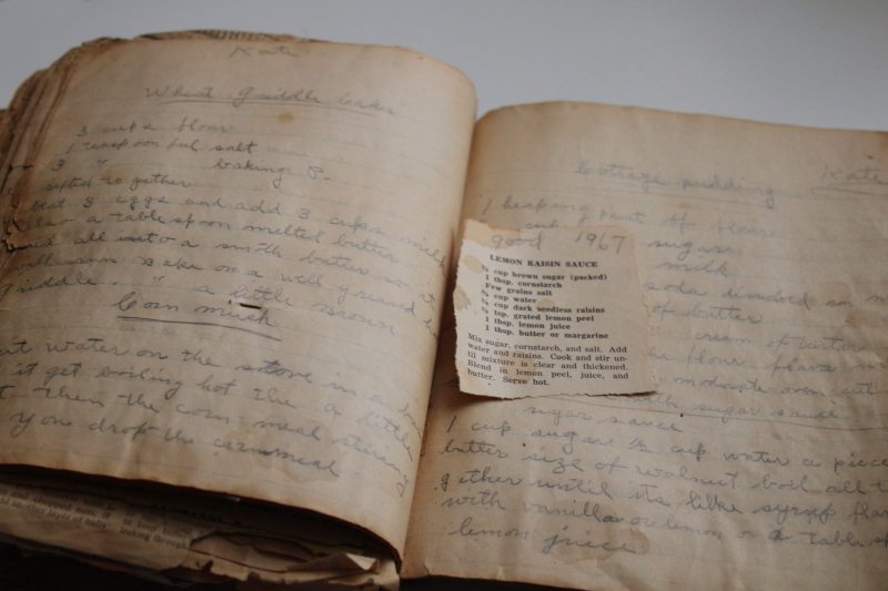 photo of antique recipe book, notebook cookbook full of hand written recipes 1900 to 1960s #3