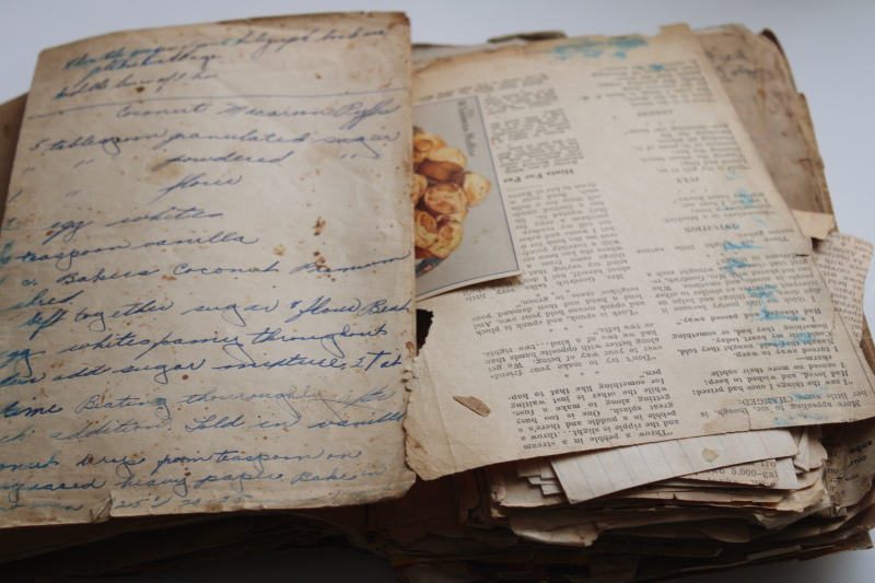 photo of antique recipe book, notebook cookbook full of hand written recipes 1900 to 1960s #9