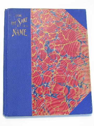 photo of antique religous texts and stories, beautiful marbled covers - 9 volumes, circa 1900 #2