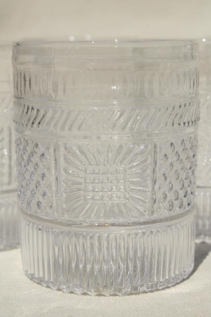 photo of antique reproduction Sandwich glass tumblers, clear pressed pattern glasses Metropolitan Museum of Art #2