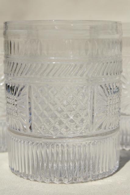 photo of antique reproduction Sandwich glass tumblers, clear pressed pattern glasses Metropolitan Museum of Art #3