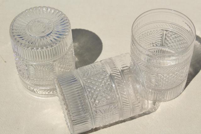 photo of antique reproduction Sandwich glass tumblers, clear pressed pattern glasses Metropolitan Museum of Art #7