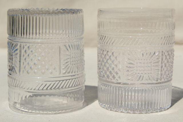 photo of antique reproduction Sandwich glass tumblers, clear pressed pattern glasses Metropolitan Museum of Art #8