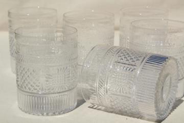 catalog photo of antique reproduction Sandwich glass tumblers, clear pressed pattern glasses Metropolitan Museum of Art