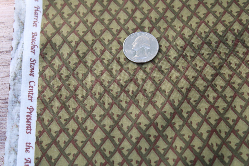 photo of antique reproduction cotton print fabric, 1800s vintage dress goods Harriet Beecher Stowe Center #1