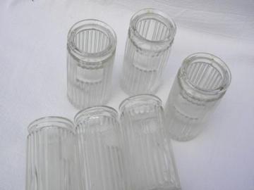 catalog photo of antique ribbed glass spice set canister jars for vintage hoosier