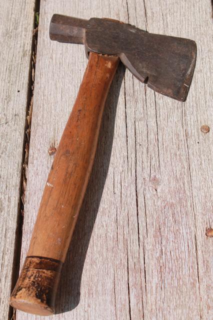 photo of antique roofing hatchet w/ tomahawk head for wood shingles rustic cabin tool #2