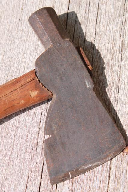 photo of antique roofing hatchet w/ tomahawk head for wood shingles rustic cabin tool #3