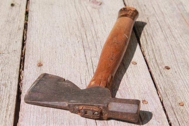 photo of antique roofing hatchet w/ tomahawk head for wood shingles rustic cabin tool #4